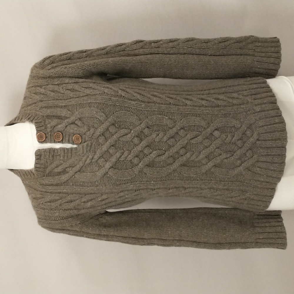 Soft Natural Lambs Wool Sweater Vintage J Crew Undyed Fawn Brown Straight Hem Sm